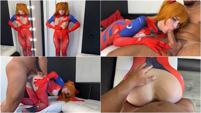 Sweetie Fox - Asuka from Evangelion Deepthroats Cock and Dildo And Fucks FullHD