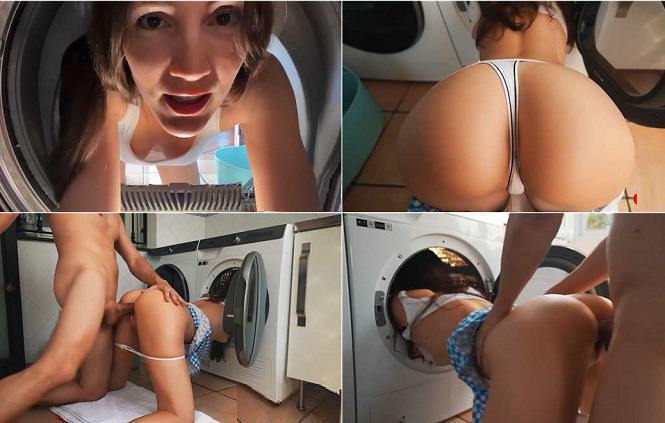 MySweetApple – Step Borther Help Young Step Sister Unstuck From Washing Machine FullHD 1080p