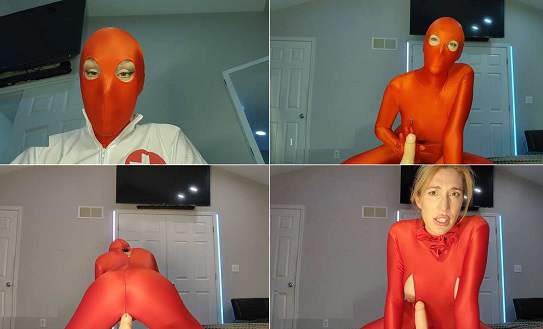 Lina Blackly Mommys Red Zentai Seduction FullHD